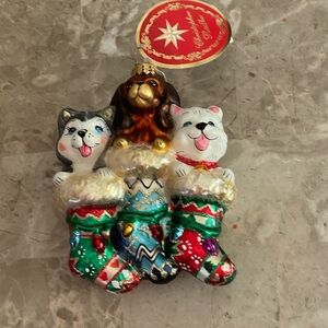CHRISTOPHER RADKO “Puppy Presents”Christmas Ornament